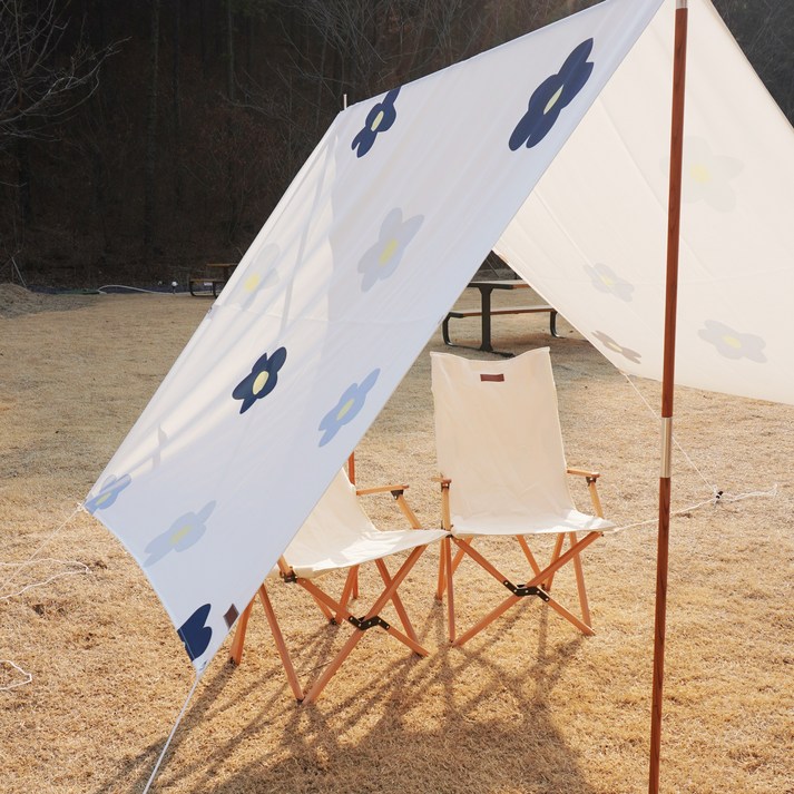 콜맨원터치타프 더순애 미니 타프 & 원목 의자 캠핑 야외 낚시 피크닉 캠크닉 소풍 감성