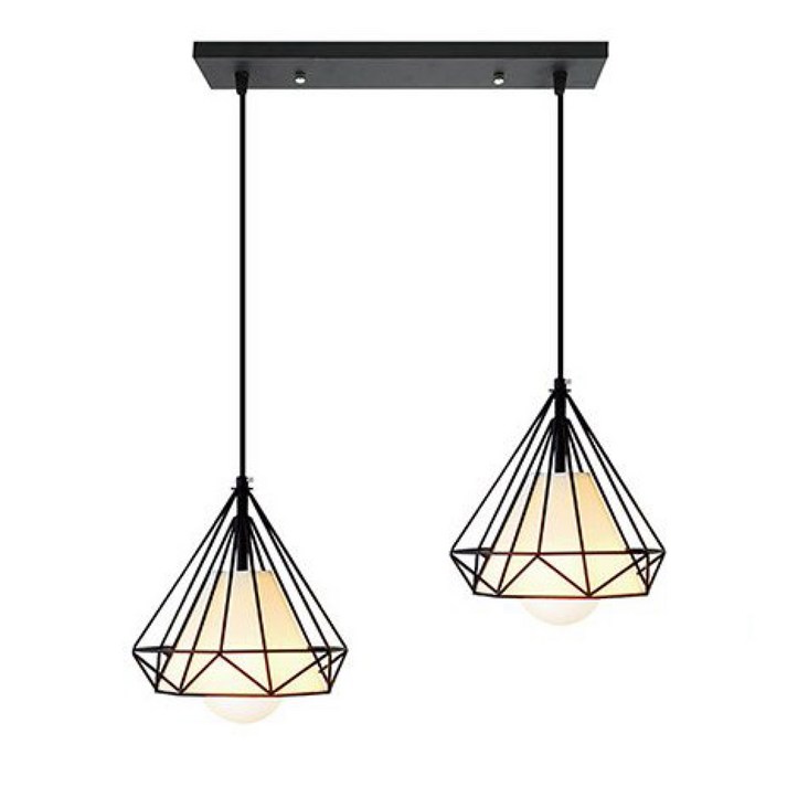 라인조명 로즈다이아2등 펜던트 LED 12w 볼램프 2개 이벤트증정 3가지색상 블랙 로즈골드 골드 다이아2등 다이아식탁등 다이아팬던트 led식탁2등 led식탁조명등2등 다이아, 블랙전구색 노란빛램프2개이벤트참여시