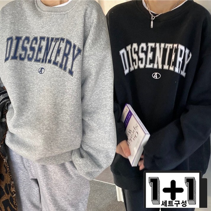 1+1 여성 맨투맨 긴팔티