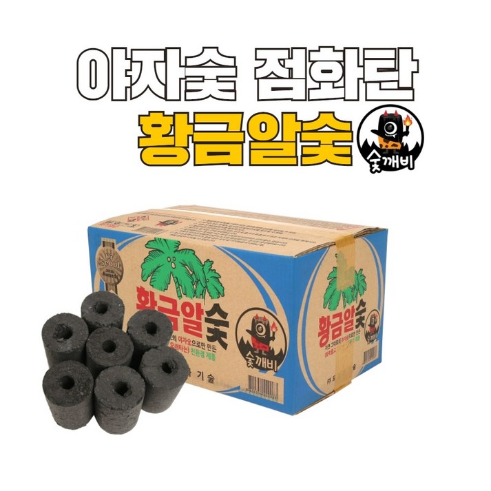 숯깨비 야자숯 바베큐 캠핑 점화탄 불쏘시개용 황금알 120개입 12kg, 1박스