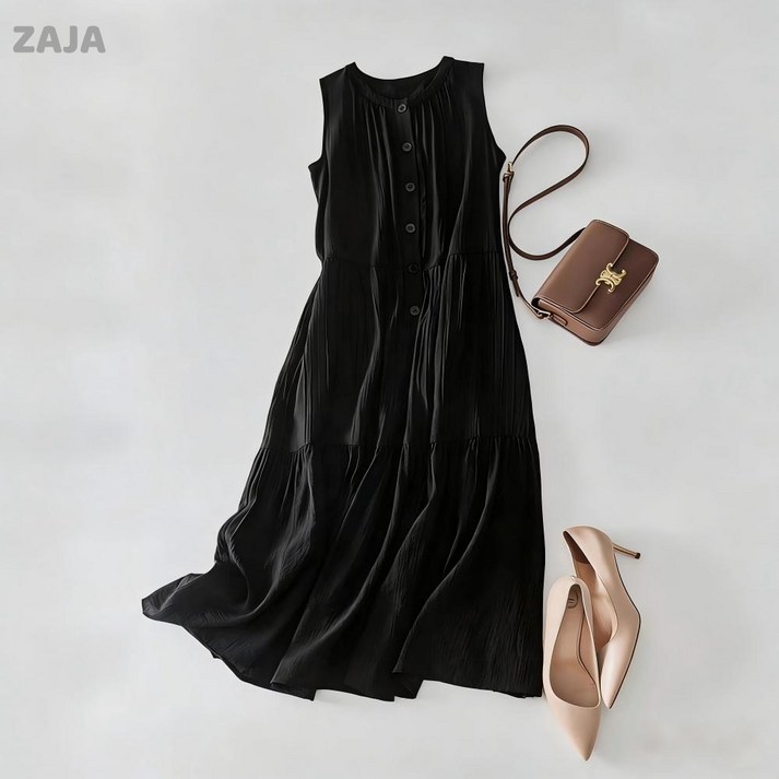 ZAJA 여성 여름 민소매 원피스 루즈핏 날씬해 보이는 오피스룩
