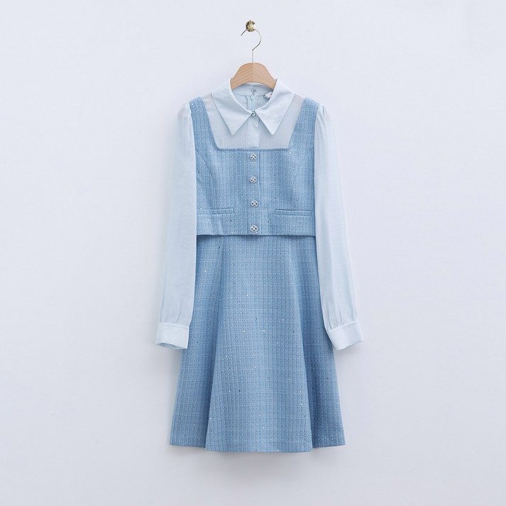 로엠 배색 트위드 미니 원피스(2colors)_RMOWE49S18