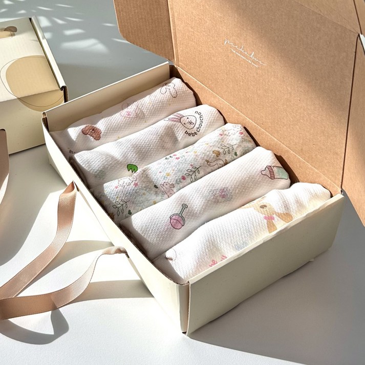 피카부 아기 손수건 20장 +손잡이형 선물박스 / 임신 출산 선물세트