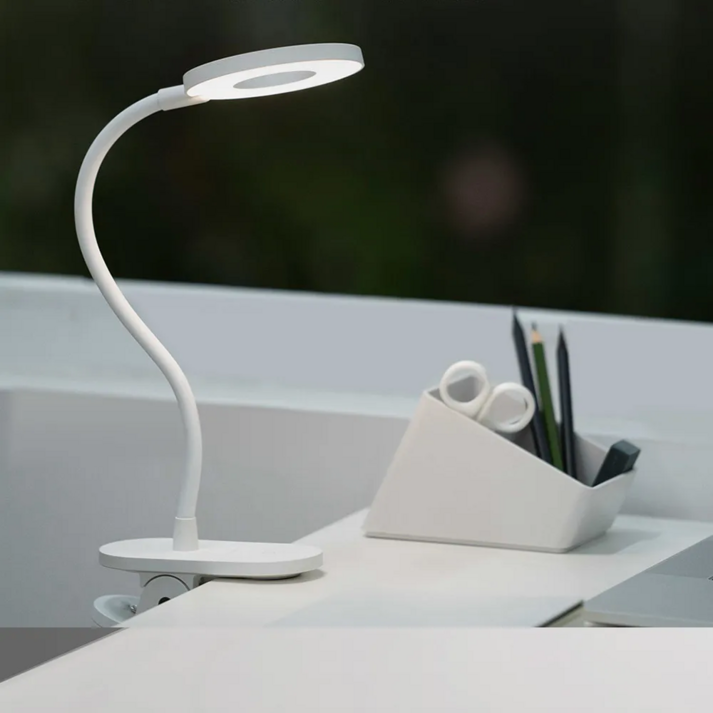 [전기 인증 완료] 이라이트 소형 LED 책상 케이블 충전식 무선 스탠드 램프 집게형 3단계 밝기 조절 가능, 화이트
