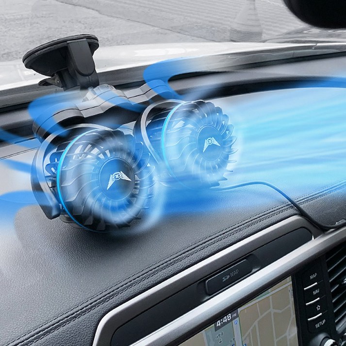 차량용 트윈팬 360도 듀얼 미니팬 선풍기