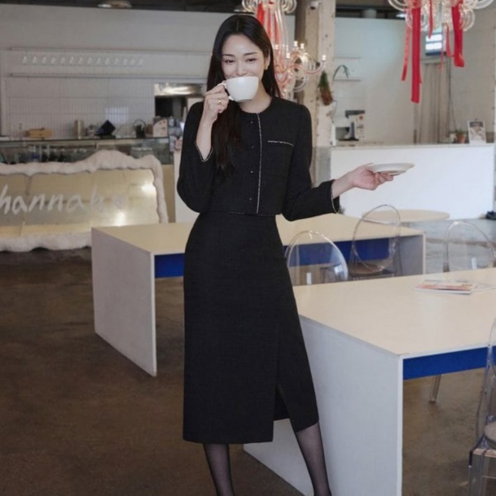 잇미샤 24 F/W 잇미샤 체인장식 셋업 자켓 ITOAZJK550