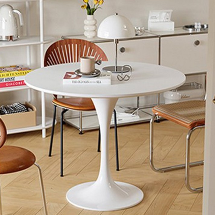 로얄다이아 카페 라운드 테이블 원형 탁자 식탁 타원형 홈카페 티테이블, 800 화이트 - 라운드 테이블 20230110