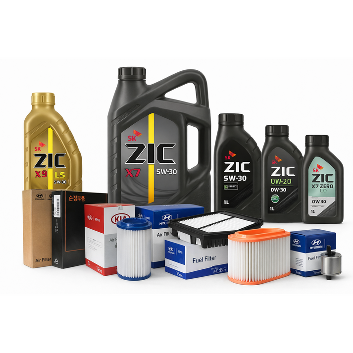 GV80 20년형 19-23년식 I6 3.0 디젤 7L 순정필터 지크오일 X7 ZERO LS 30, 1세트, GV80, 현대