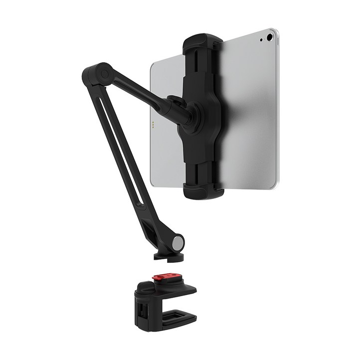 억스 마운트 태블릿 스마트폰 침대 차량용 거치대 암  기본형 헤드  집게형, 블랙, 1세트