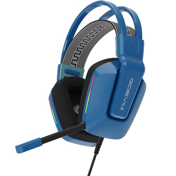 지데빌 G737 TUNE71 가상 7.1채널 RGB 서라운드 노이즈 캔슬링 단방향 마이크 게이밍 헤드셋, G737 TUNE71, 블루