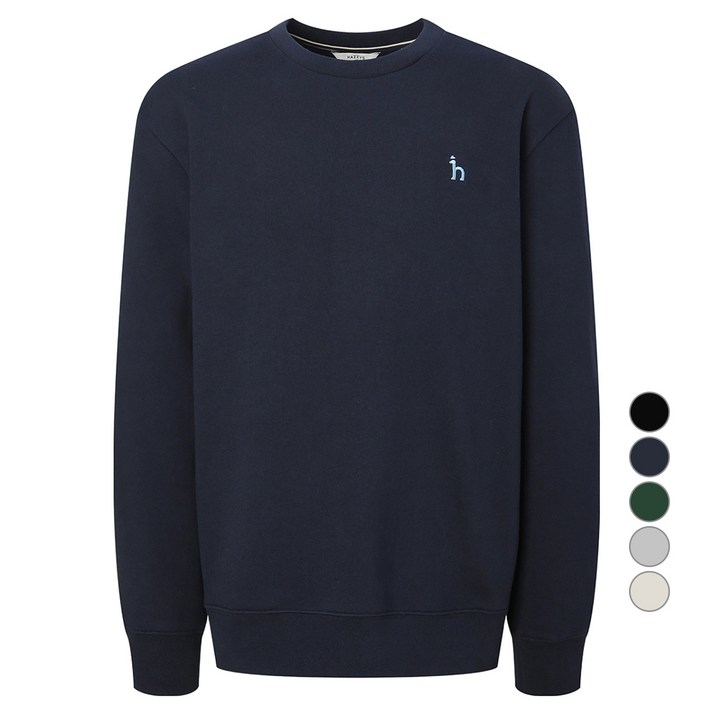 헤지스 남성용 솔리드 면 맨투맨