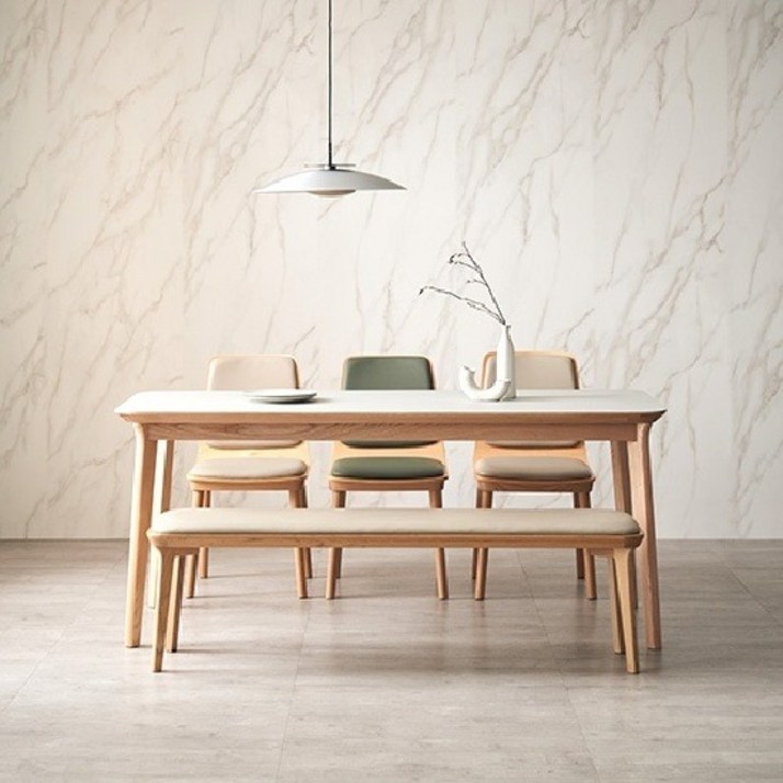 한샘몰pick 더메이드 리소프 리놀륨 6인 식탁 벤치세트B형 6종택1