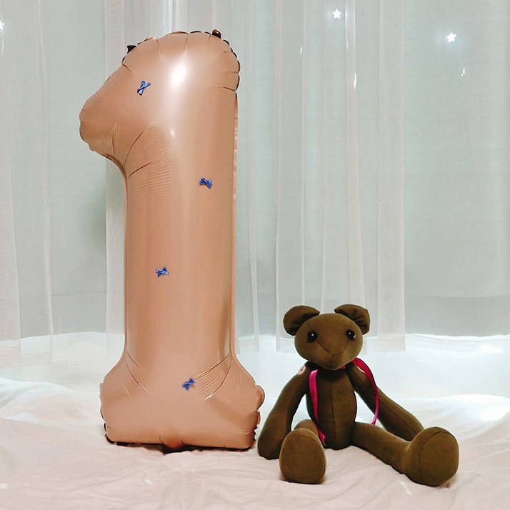 스마일파티 리본 숫자풍선 32인치 대형