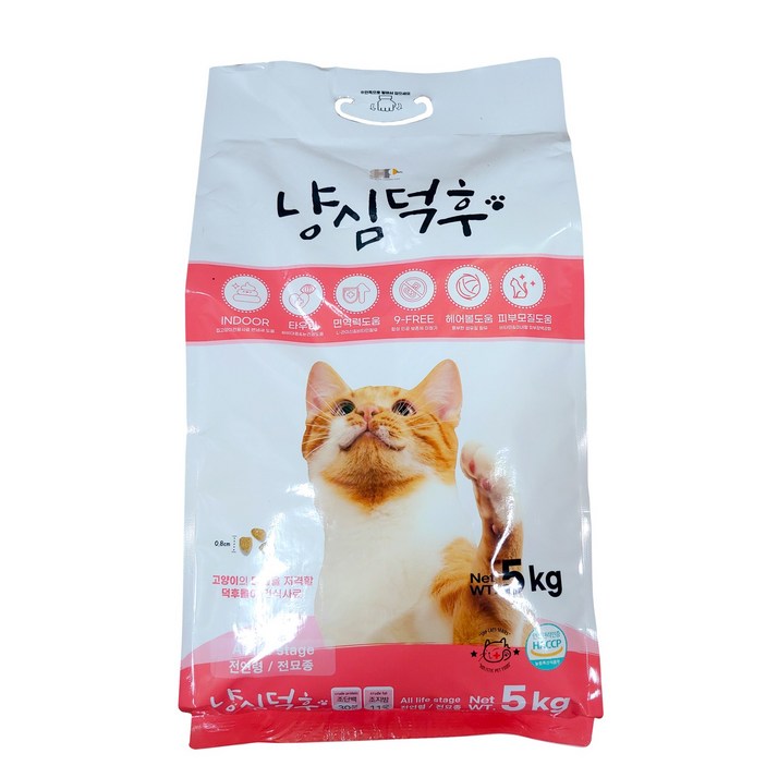 커클랜드고양이사료 냥심덕후 고단백 고양이 사료 5kg, 단품