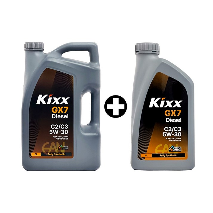 KIXX D1 C2 C3 5W30 6L 1개 + 1L 1개 디젤 엔진오일, 5w30, 1개, 7L, GX7 Diesel C2/C3 5W30 6L+1L