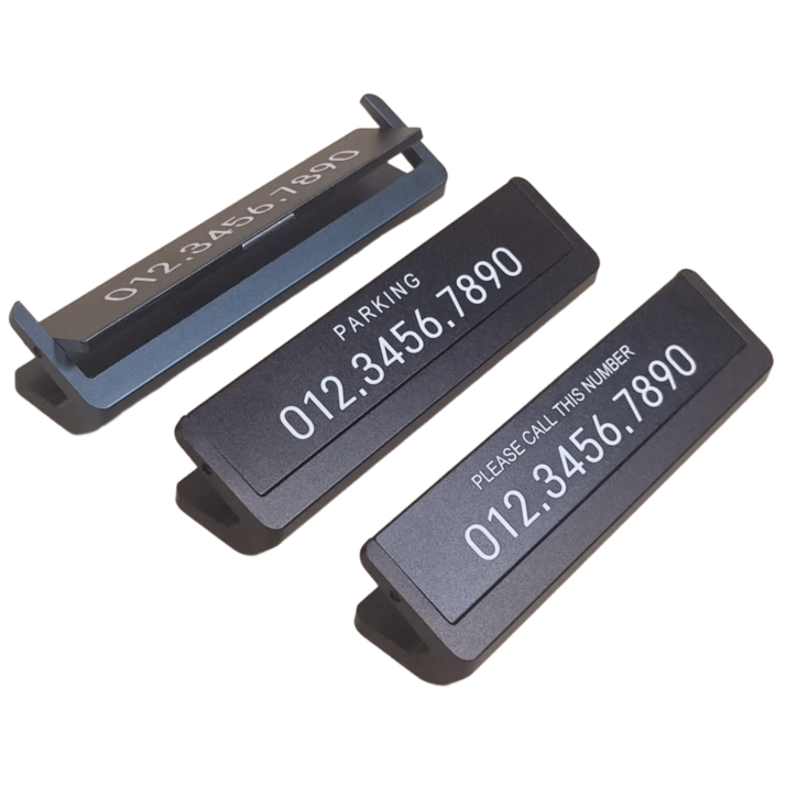 듀얼 회전 주차번호판 메탈 제네시 BM 자동차 전화번호판 무료 양면 각인, 1개, 블랙