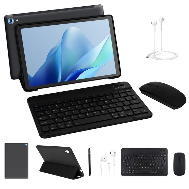 Wqplo C108 태블릿PC 10.1인치태블릿 16G128G 8코어 안드로이드 15, WiFi, 검정색, 128GB