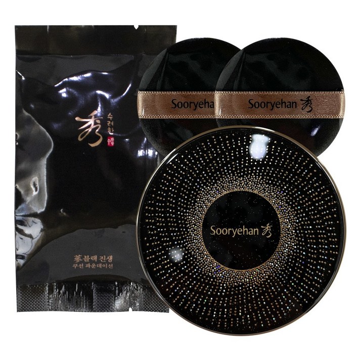 수려한 블랙 진생 쿠션 파운데이션 본품 15g  리필 15g, 1개, 23호