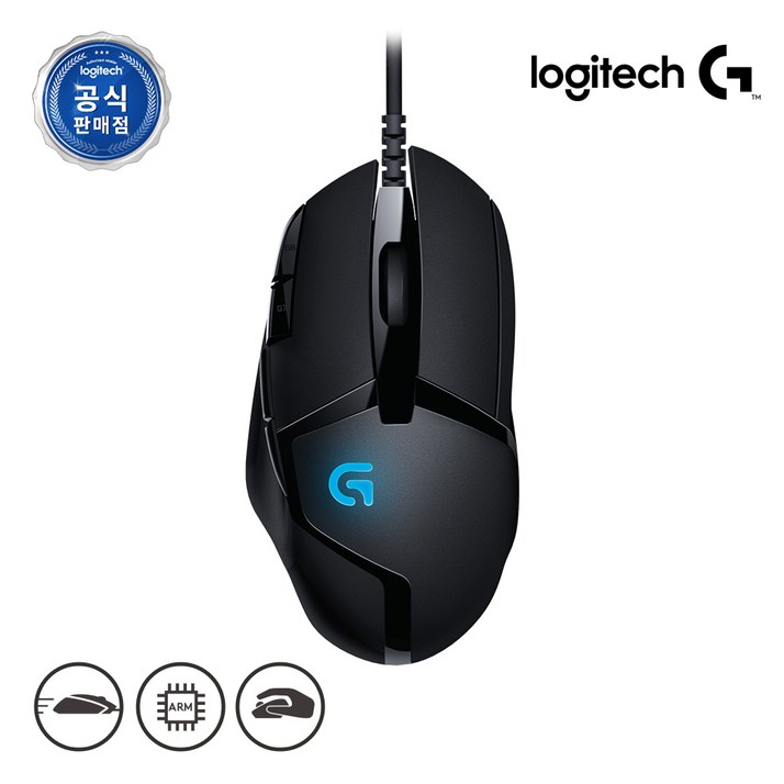 로지텍코리아 G402 유선 게이밍 마우스, 블랙, MU0041