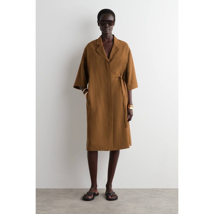 COS 코스브라운미디셔츠원피스