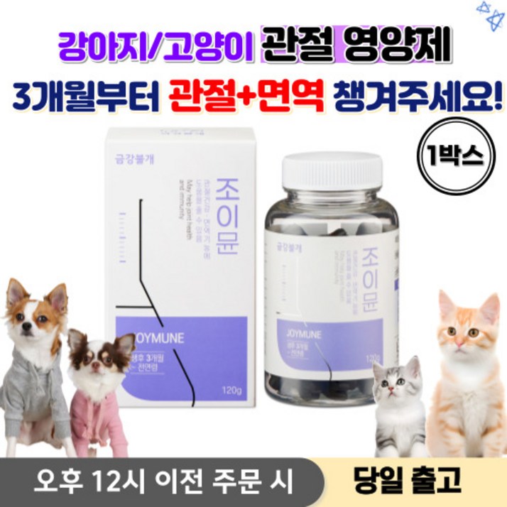 강아지 관절 영양제 반려견관절영양제 애견관절영양제 강아지 영양제 종합영양제 애견영양제 강아지종합영양제 강아지관절, 1박스