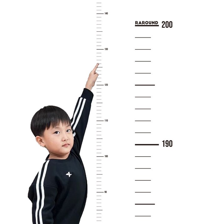 라라운드 자체제작  심플 키재기 스티커 200cm