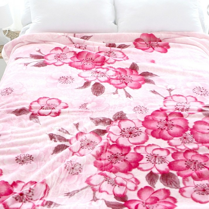 핑크꽃 옛날 밍크 다용도 국산 담요 싱글 극세사 캠핑