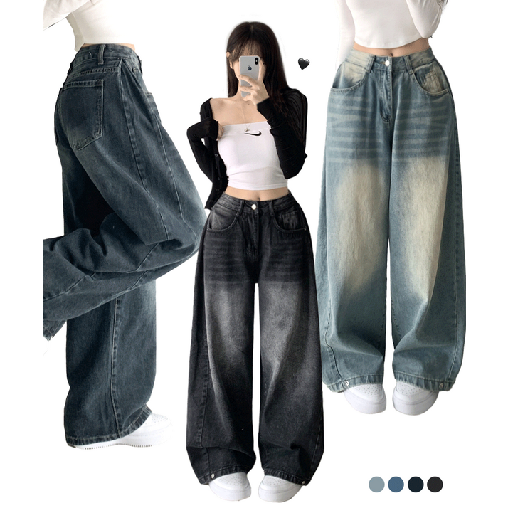 자스민벨 로코 롱와이드 남여공용 청바지 팬츠