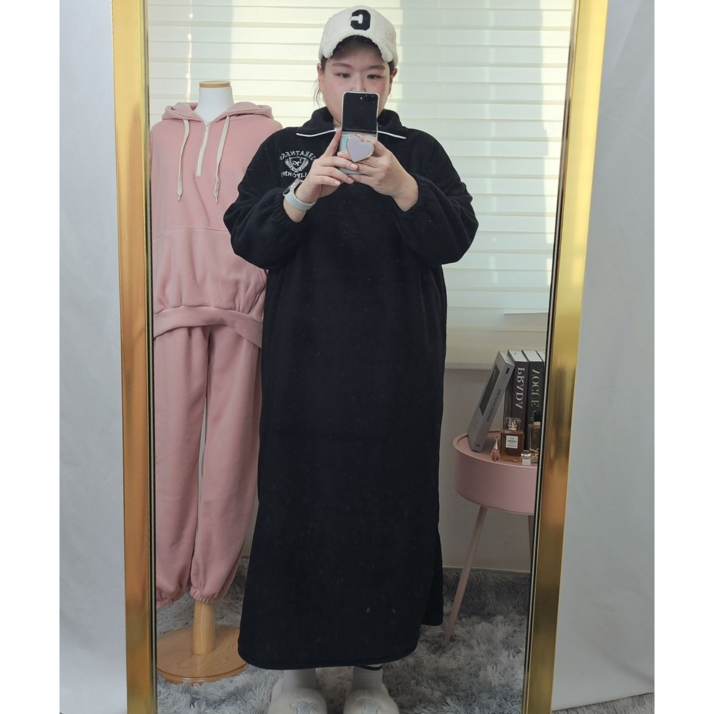 혜렐라 빅사이즈 겨울원피스 등원룩 임부복 월계자수 후리스 아노락 롱 원피스 혜렐라 빅사이즈 겨울원피스 등원룩 임부복 월계자수 후리스 아노락 롱 원피스