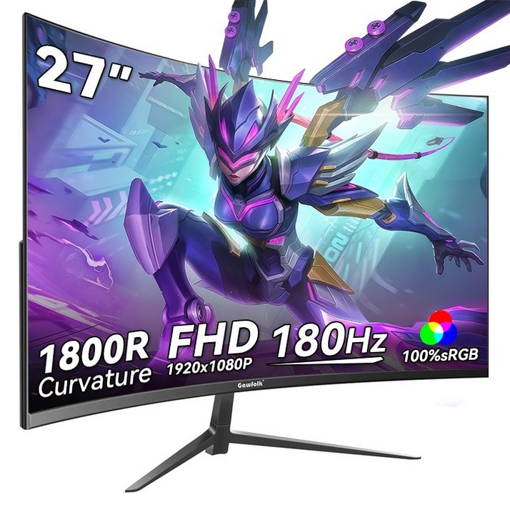 Gawfolk 중고모니터 27인치 FHD 180Hz 1K  34인치 4K 165Hz 커브드 특가 할인 가성비 끝판왕, 70cm, 27인치 1k 180Hz