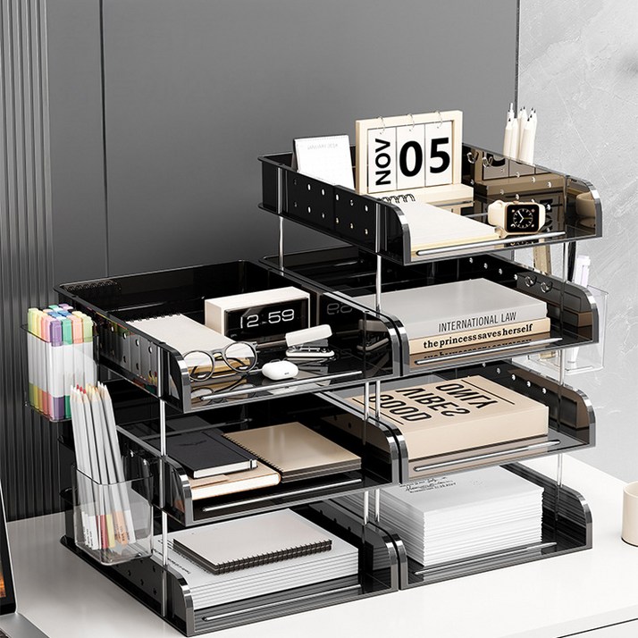 SMILE MORLI  데스크 A4 서류 정리 책상 수납함 세로형 다용도 탁상용 수납 트레이