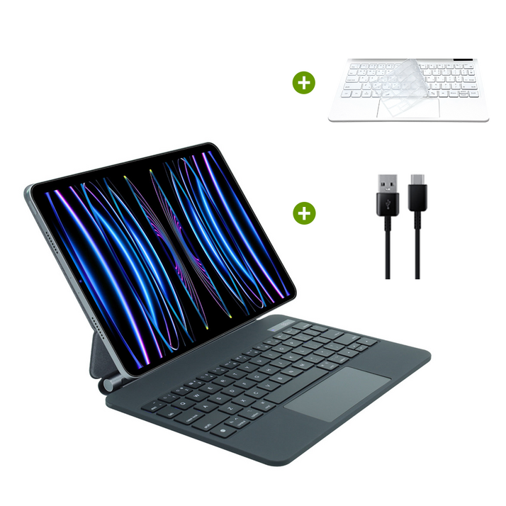 삼성 갤럭시탭 S9 FE 플러스 12.4인치 매직 블루투스 키보드 케이스 S9 S8 S7 S7FE 공용 한국어, 블랙, 1개
