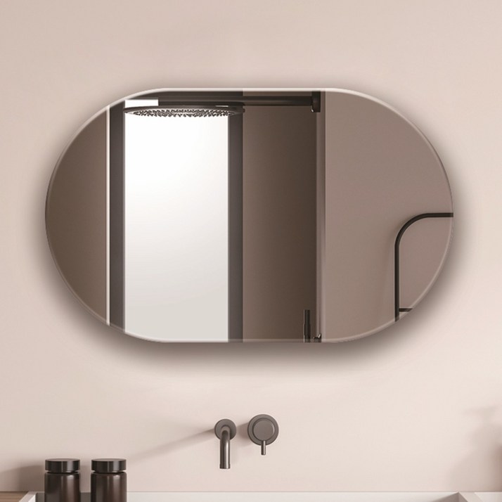 노프레임거울 온미러 노프레임 붙이는 거울 벽 부착형 타원형 500X800(mm)