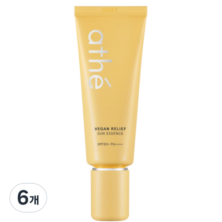 아떼 비건 릴리프 자외선차단제 선 에센스 SPF+ PA++++, 70ml, 6개