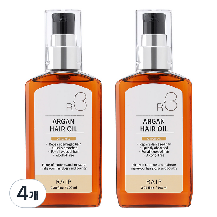 라입 R3 아르간오일 헤어에센스 오리지널, 100ml, 4개