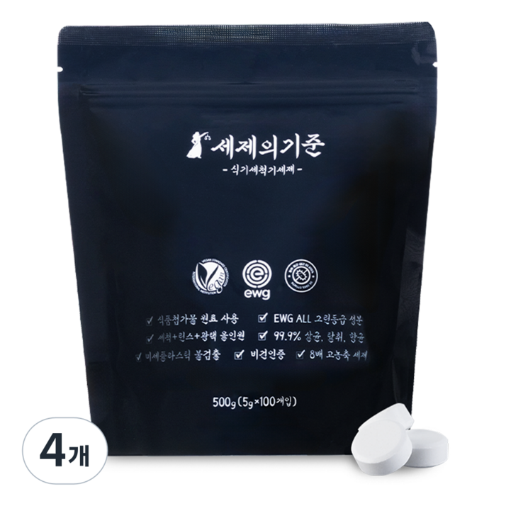 세제의기준 식기세척기세제, 500g, 4개
