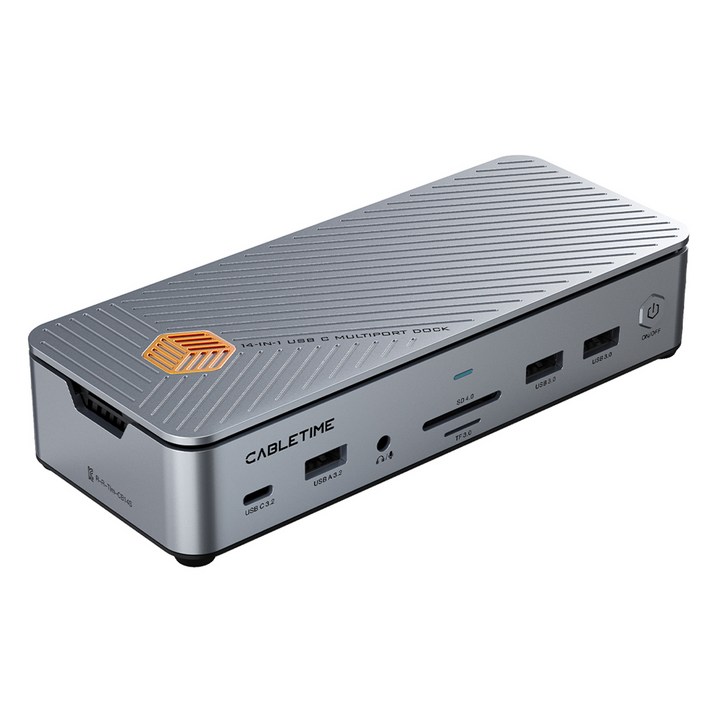 케이블타임 트리플 디스플레이 15in1 C타입 8K 도킹스테이션 HDMI DP NVMe SSD 인클러저 멀티허브 CB14S, 혼합색상, 1개