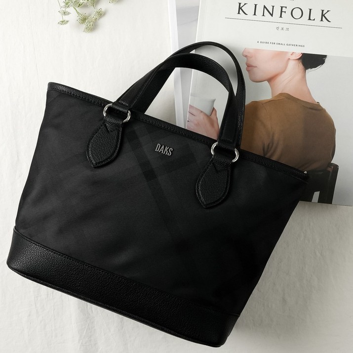 닥스 여성용 타탄체크 자카드 토트백 DCBA5E902