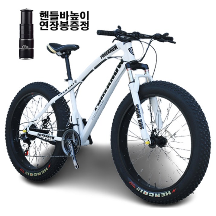 쇼핑타임 4.0 산악 광폭 타이어 자전거 팻바이크 30단 관세포함 상세페이지 체크요망 사은품 증정, 실버