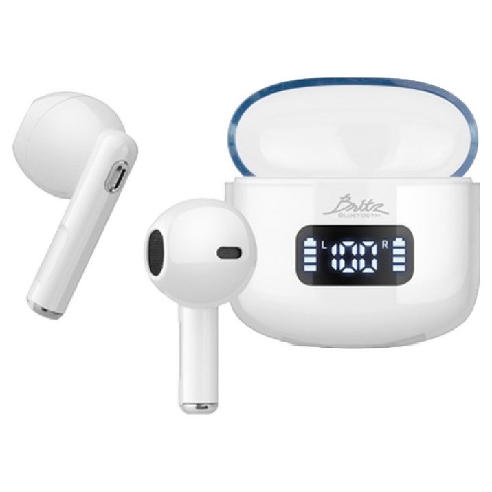 브리츠 초소형 초경량 ENC 소음제거 블루투스 V5.4 이어폰, BZ-AW3, 화이트