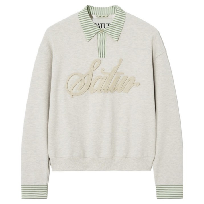 세터 남성용 아플리케 로고 커프스 면 스웨트셔츠