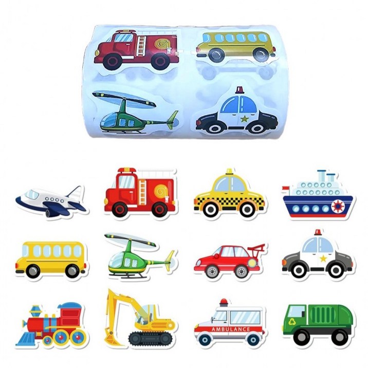 500개입 비행기 자동차 배 시리즈 스티커