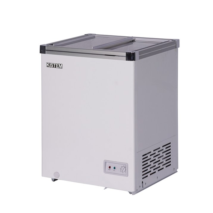 소형 아이스크림냉동고 100L 키스템 유리 KIS-SD10F 마트 카페 축제 학원 고기집 식자재 건어물 제철생선 유리슬라이드, KIS-SD10F, 단일색상