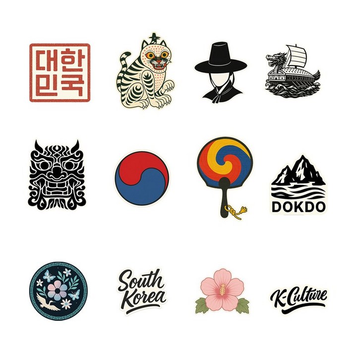대한민국 감성 빅사이즈 캐리어 스티커 12종