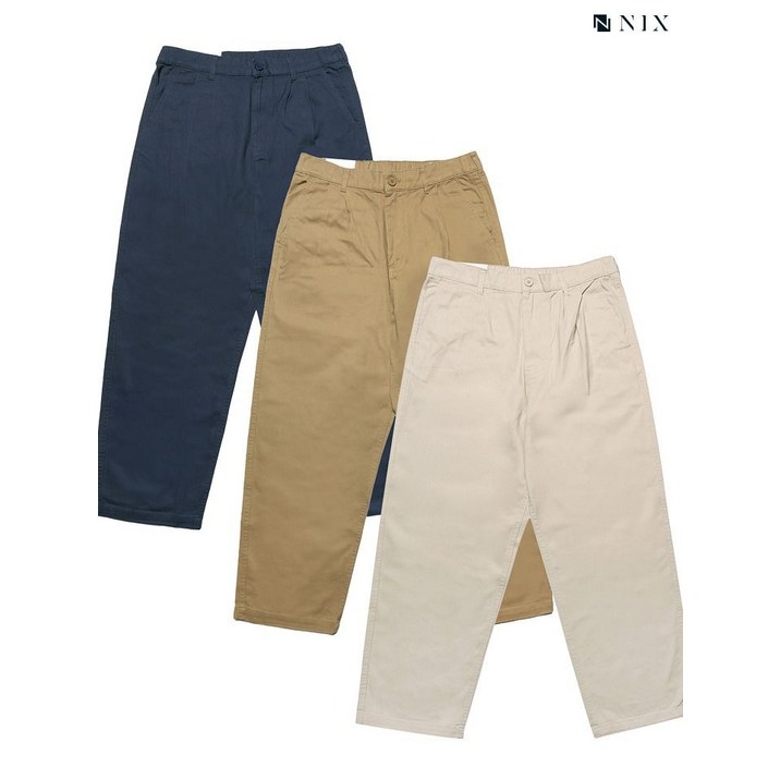 [패션플러스][닉스][NIX]유니) 코튼컬러 투턱 밴딩 와이드(FNRSCNW771M)