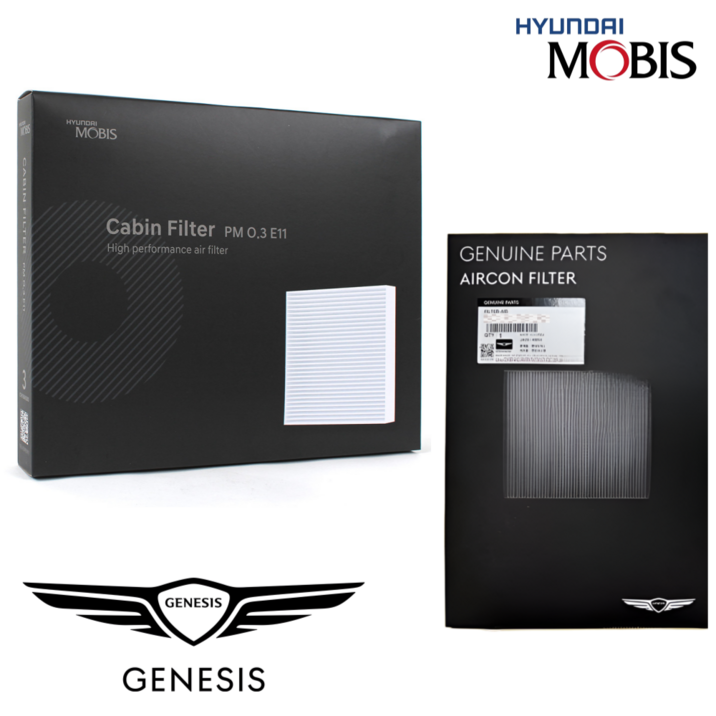 제네시스 에어컨 필터 내부 외부 외기 엔진룸 현대 기아 모비스 순정품, 1세트, G80 RG3 에어컨필터 세트외부 내부
