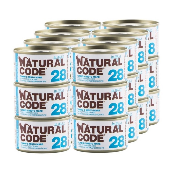 내추럴코드 이탈리아 고양이 캔 습식사료 참치와, 24개, 85g, 28 참치와 해산물믹스