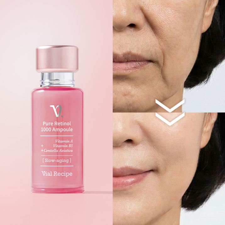 바이알레시피 레티놀 1000IU 주름 모공 탄력 안면리프팅 비타민A 저자극 모공앰플, 1개, 30ml