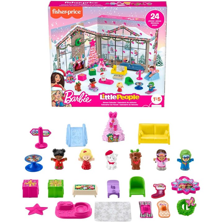 FisherPrice Little People Barbie 어드벤트 캘린더 and 플레이세트 24 크리스마스 피규어 플레이 피스 Amazon Exclusive 2023 2024
