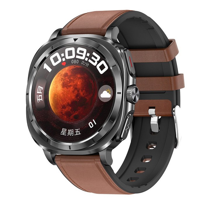 메디코치 바나바 스마트워치 비침습 건강관리 통화 체성분 블루투스 한국어지원 2026년형 최신형 기본세팅발송, 1-5.브라운레더, 3.5cm, 블루투스